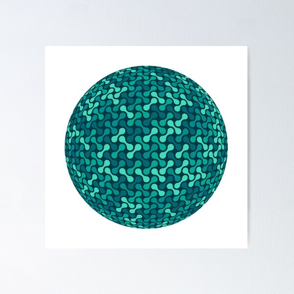 Item preview, Metaballs Pattern Sphere (Teal) designed and sold by John Uttley.