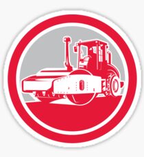 Road Compactor Circle Retro Sticker