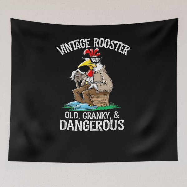 Item preview, Funny Chicken Vintage Rooster Old Cranky Dangerous  designed and sold by dannareyansh.