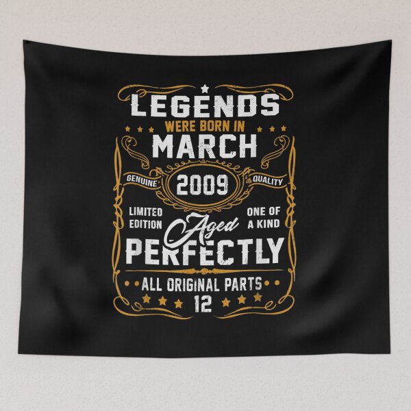 Item preview, Legends Were Born In March 2009 12th Birthday Gifts  designed and sold by dannareyansh.