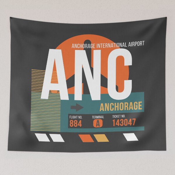 Item preview, Anchorage, Alaska (ANC) Airport Code Baggage Tag designed and sold by SLAG-Creative.