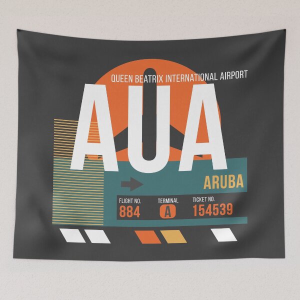 Item preview, Aruba (AUA) Airport Code Baggage Tag designed and sold by SLAG-Creative.
