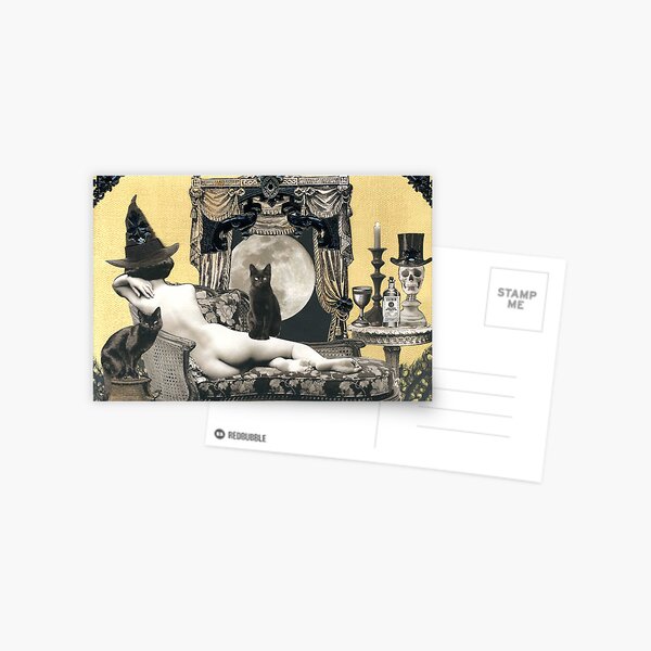 Skyclad Witch with Familiars Postcard