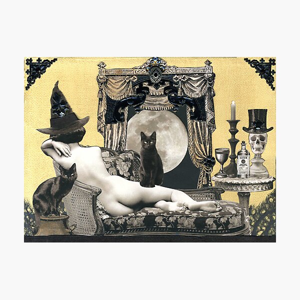 Skyclad Witch with Familiars Photographic Print