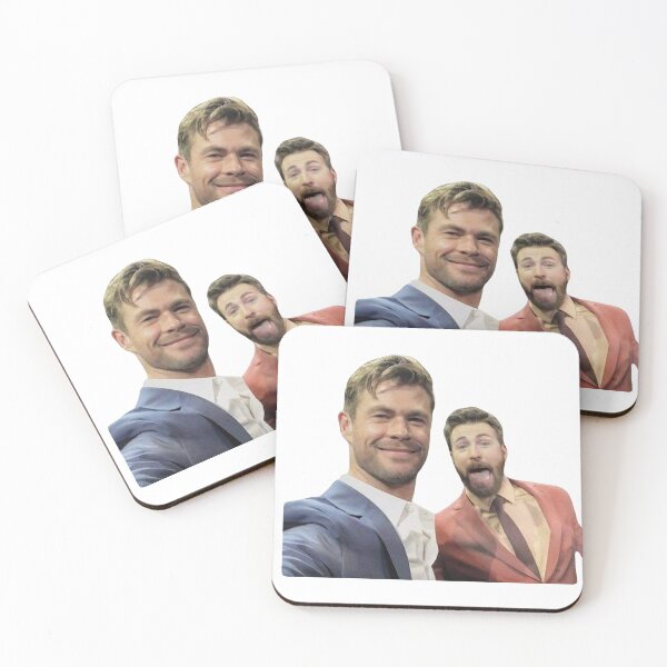 Item preview, chris hemsworth and chris evans selfie sticker designed and sold by Mandydaniela.