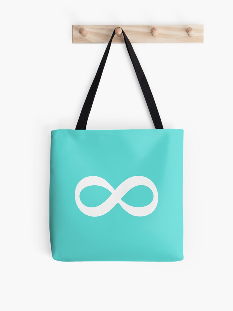 Infinity eternity forever symbol, white and aqua blue