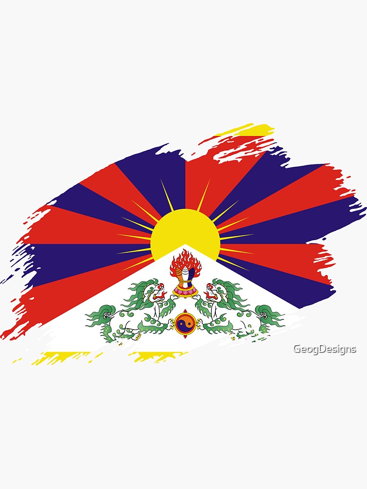 Vinilo Pixerstick Tíbet: banderas tibetanas ruegan 