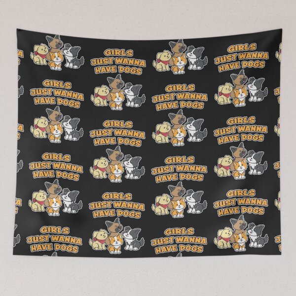Item preview, Girls Just Wanna Have Dogs Funny Cute Puppy Dogs. 4 Breeds. designed and sold by OopteesLydia.