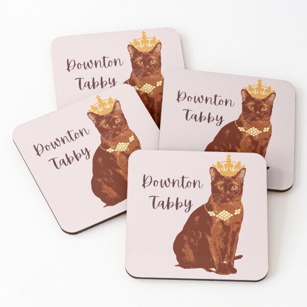 Item preview, Golden Downton Tabby Abbey Funny Cat Burmese Cartoon Crown designed and sold by RTee27.