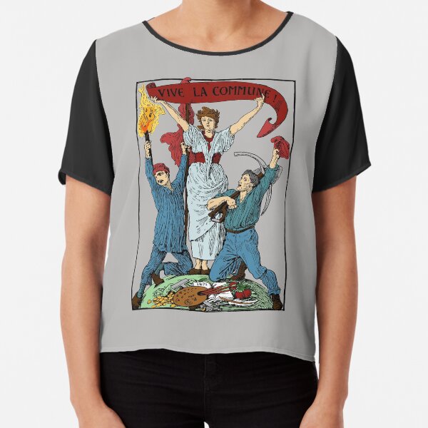 Vive La Commune Walter Crane Recolored - Historical, Paris Commune, Socialist, Leftist Chiffon Top