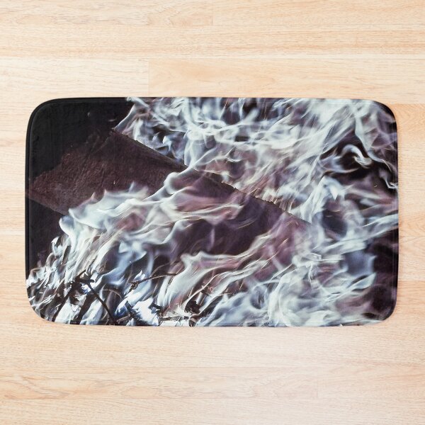 Item preview, White blue fire flames on branches designed and sold by Photostacia.