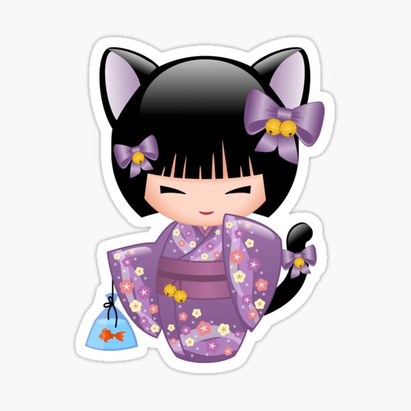 Neko Kokeshi Doll V2 Sticker