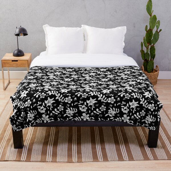 Item preview, Floral Black and White-graphic abstract pressed flowers, black, white designed and sold by Stephanie J Lewis.