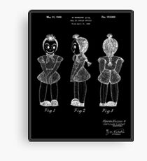 Creepy Doll Patent - Black Canvas Print
