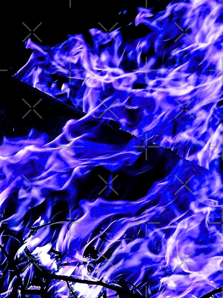 black dress with blue flames Black