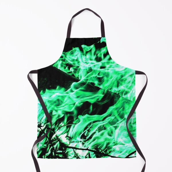 Item preview, Green fire flames on a black background designed and sold by Photostacia.