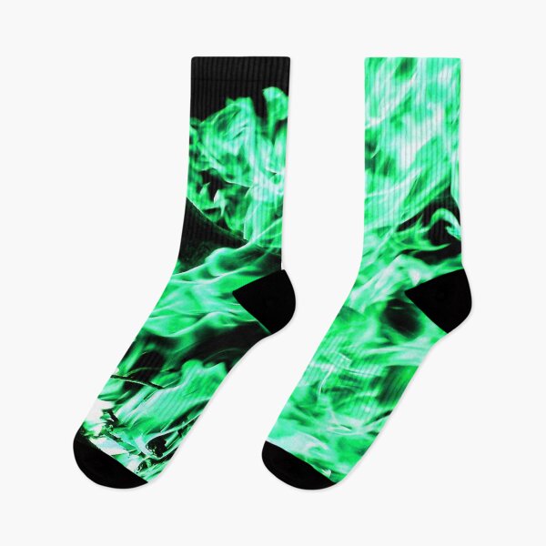 Item preview, Green fire flames on a black background designed and sold by Photostacia.
