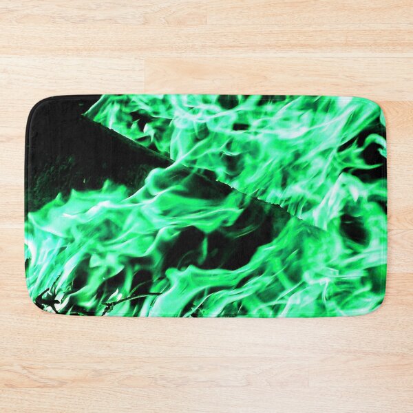 Item preview, Green fire flames on a black background designed and sold by Photostacia.