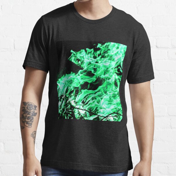 Black shirt with green flames Clearance