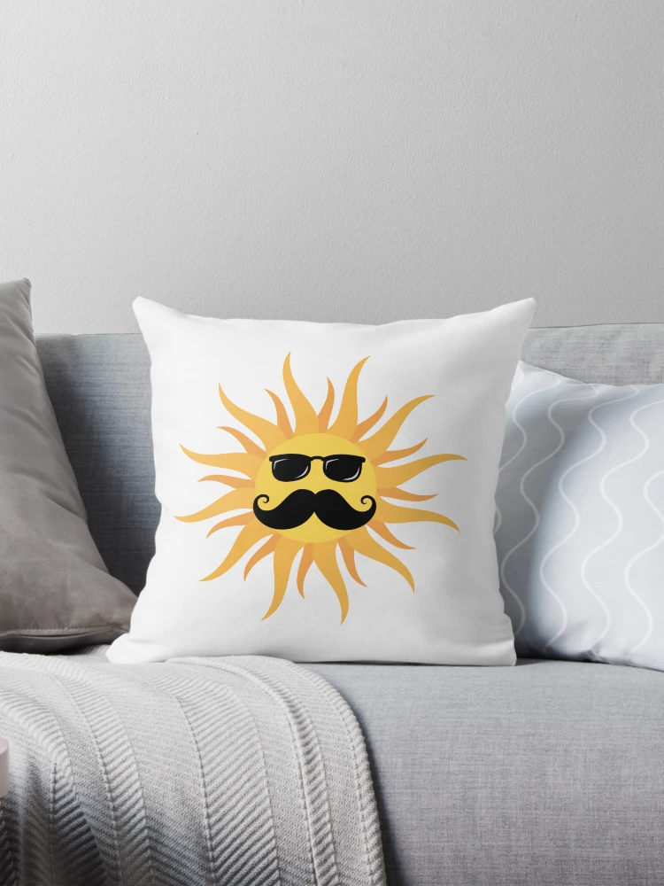 Funny sun with mustache and sunshades
