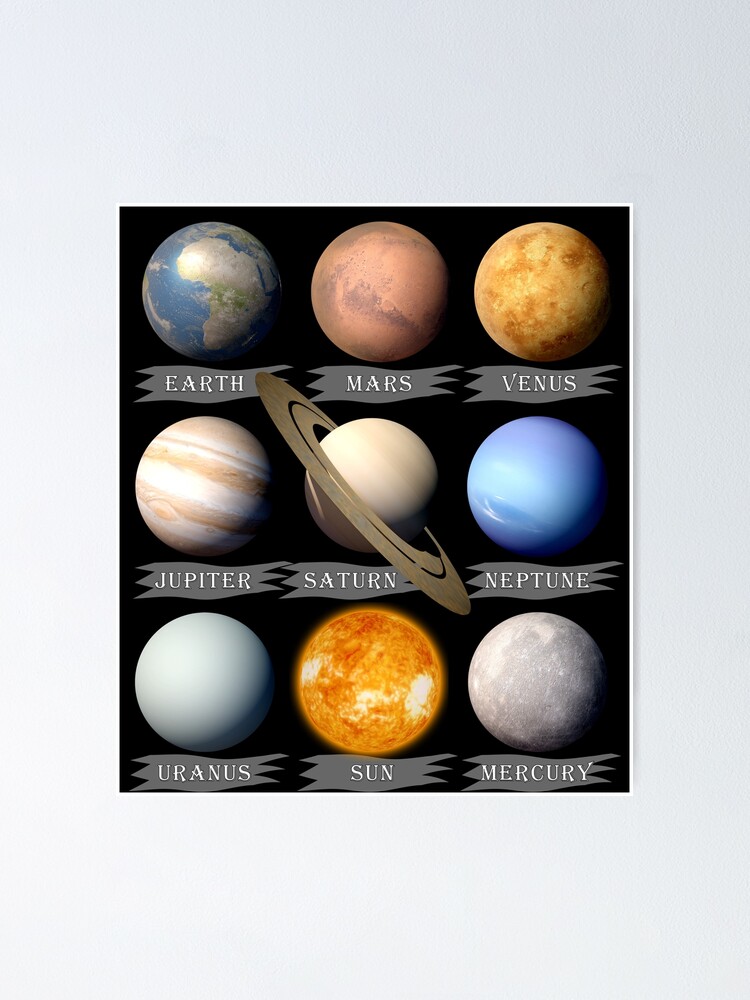 Poster avec l'œuvre « Planètes du système solaire » de l'artiste  Digital-Age