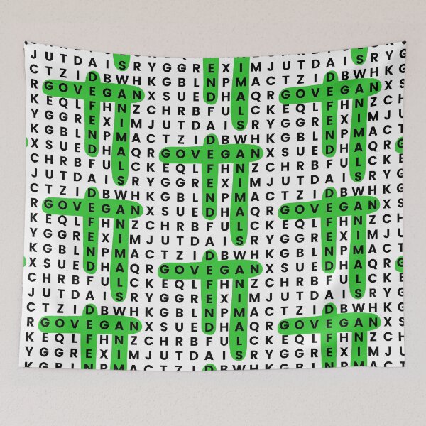 Item preview, Go Vegan Defend Animals | Find A Word Puzzle | Animal Rights designed and sold by EarlessPierre.