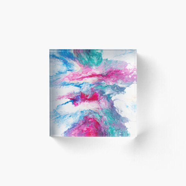 Magenta Clouds Acrylic Block