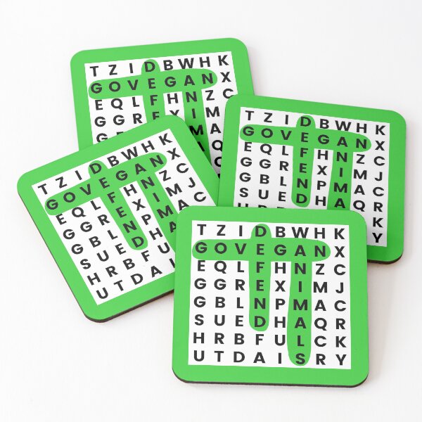 Item preview, Go Vegan Defend Animals | Find A Word Puzzle | Animal Rights designed and sold by EarlessPierre.