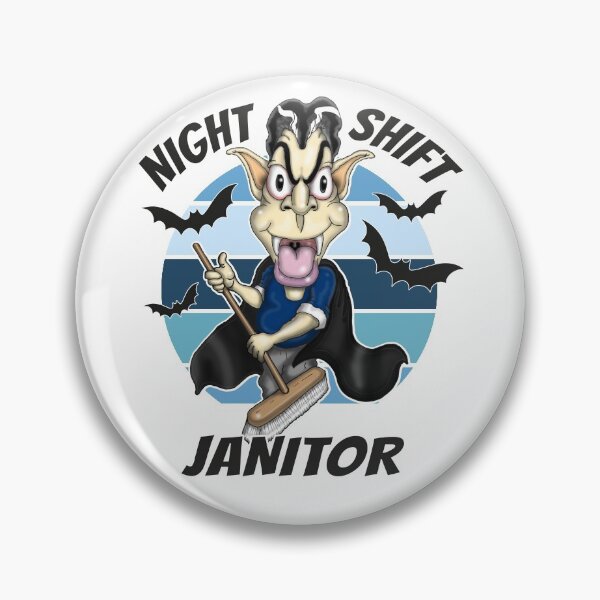 Item preview, Night Shift Janitor Funny Janitorial Cleaning Worker designed and sold by Status71.