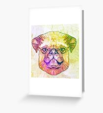 abstract pug puppy Greeting Card