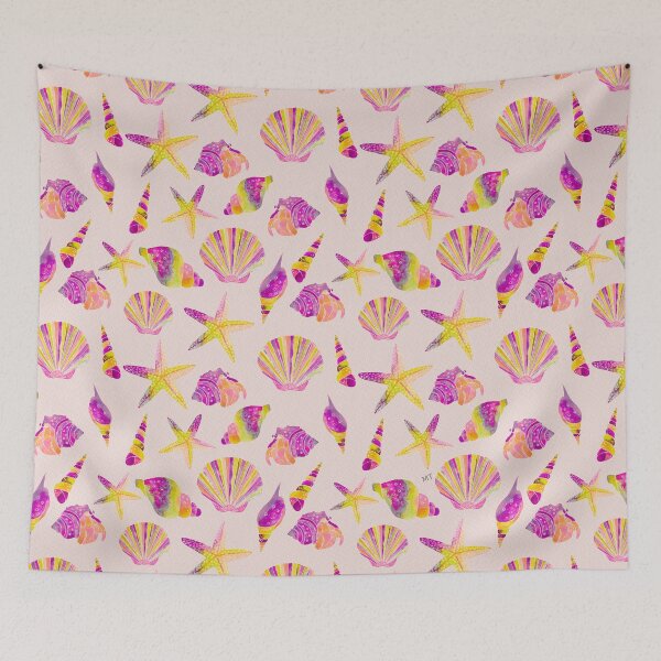 Item preview, Seashells Pattern - Retro Purple designed and sold by monitdesign.