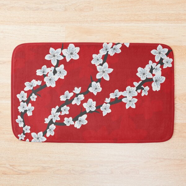 Item preview, Red with White cherry blossom flowers on branches designed and sold by BLMcreations.