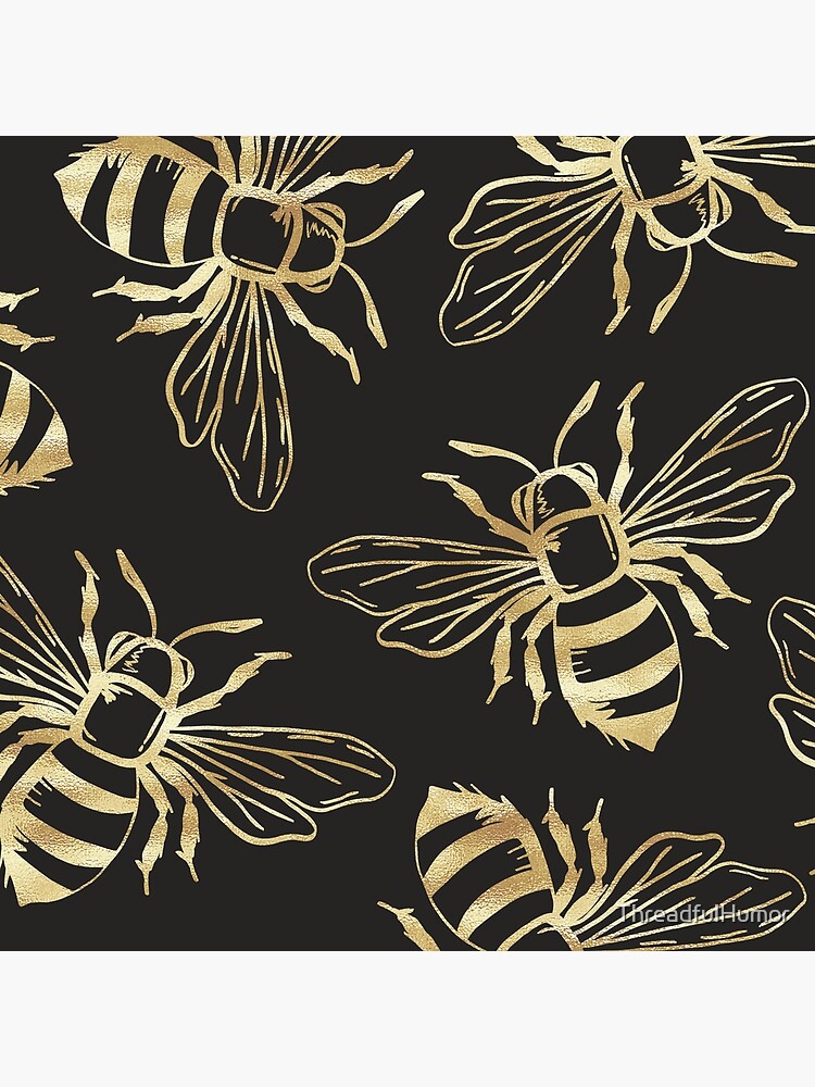 Black and Gold Bee Fabric