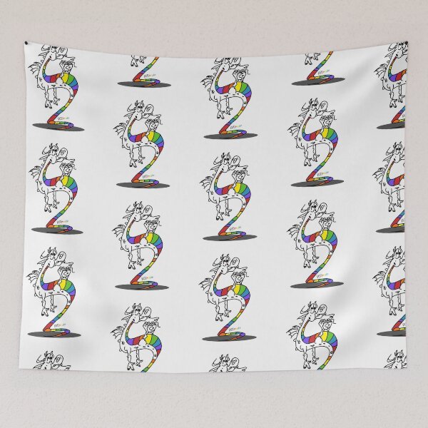 Item preview, Rainbow dragon drinking coffee designed and sold by RikkyTeesPride.