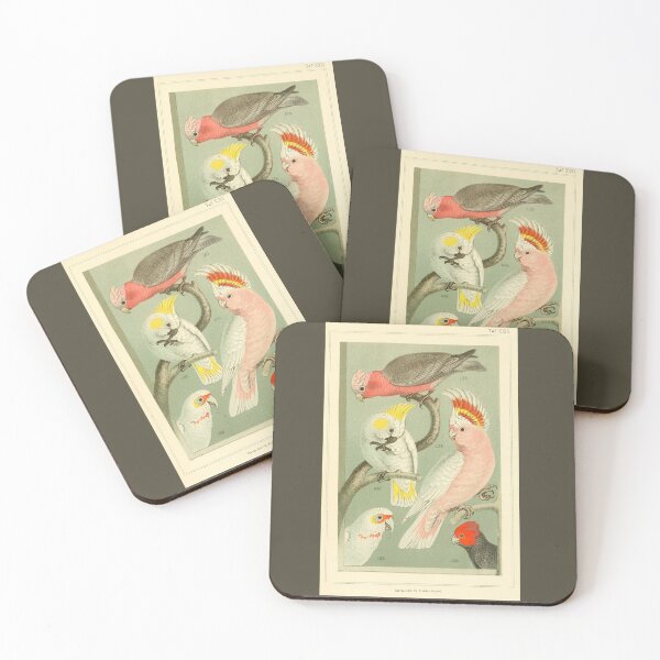Item preview, Vintage Australian Pink Yellow and Red Birds, Parrots, Joyful Expression designed and sold by joyousEarth.