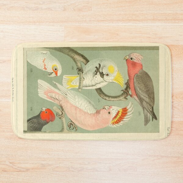 Item preview, Vintage Australian Pink Yellow and Red Birds, Parrots, Joyful Expression designed and sold by joyousEarth.