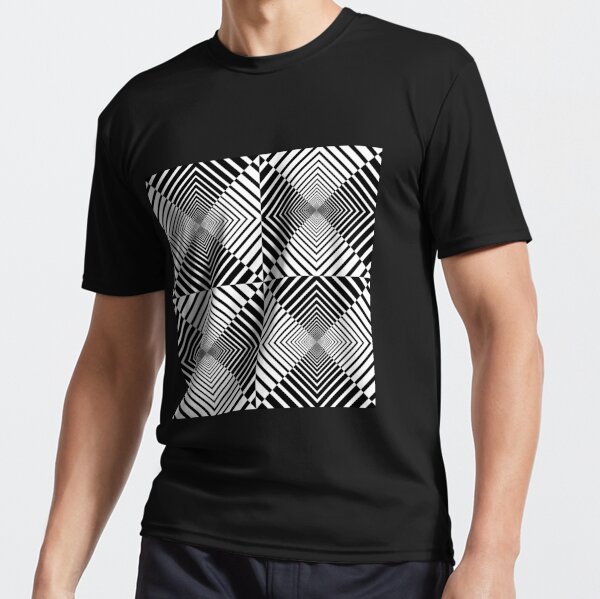 Rhombus, Squares, Op art, short for optical art, is a style of visual art that uses optical illusions Active T-Shirt