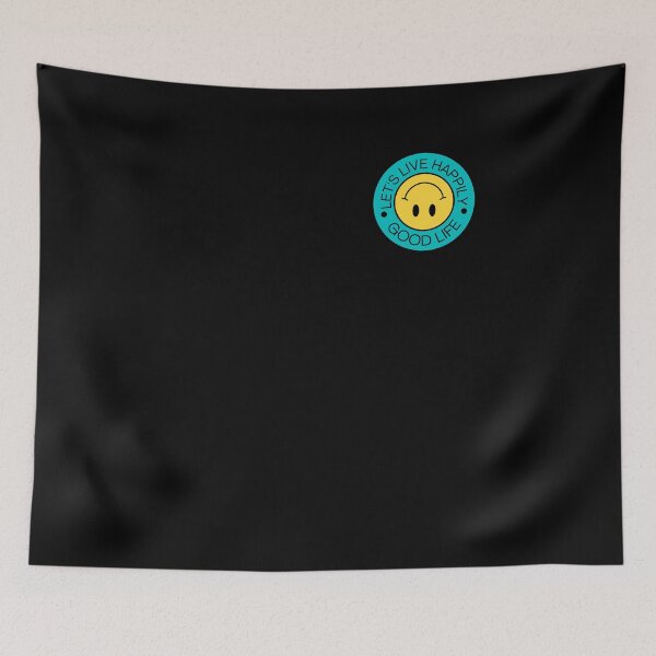 Item preview, Cyan and Yellow Emoticon Throwback Curved Text Smile designed and sold by fosterahope.