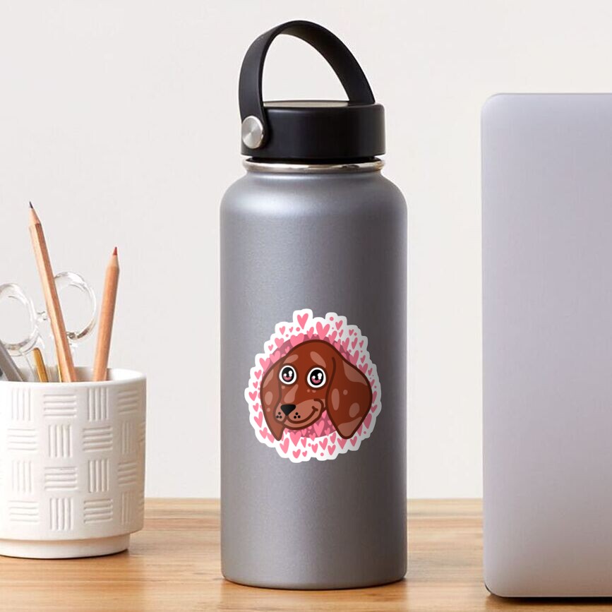 Lovey Dovey Sausage Dog Sticker