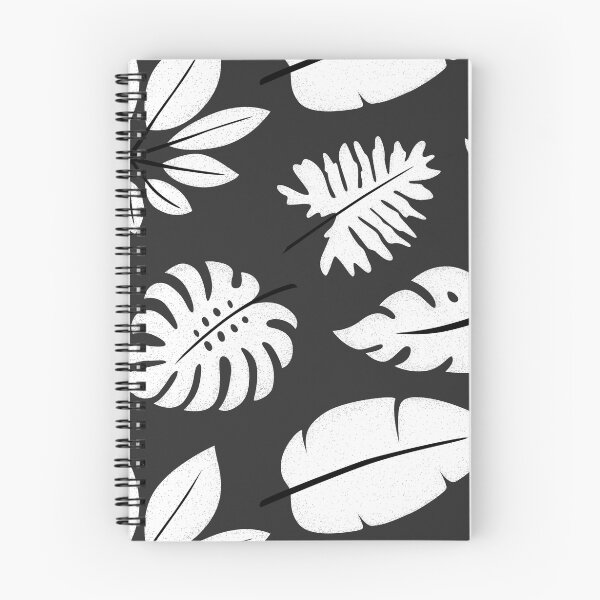 Item preview, Monochrome pattern with tropical leaves designed and sold by Alla Rinchino.