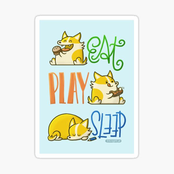 A Corgi's Day Sticker