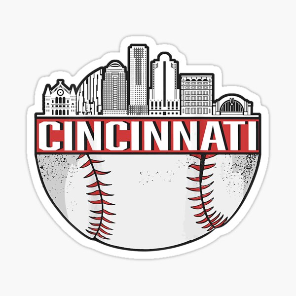 Cincinnati Baseball Skyline Cityscape Baseball Sticker for Sale by  NealseMajo