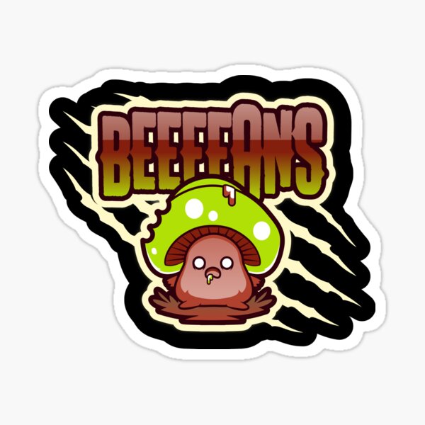 Beeeeans Vegan Zombie Mushroom Sticker