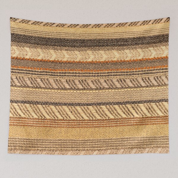 Aperçu de l'œuvre Tissu texturé à rayures horizontales marron et beige - Trompe L'oeil créée et vendue par AlteredAtelier.