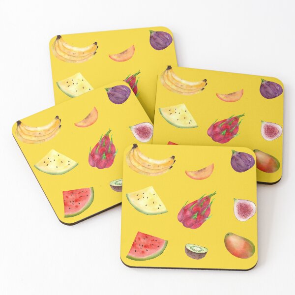 Item preview, Tropical fruit sticker pack — 9 Juicy watercolor fruits designed and sold by MagicStrawberry.