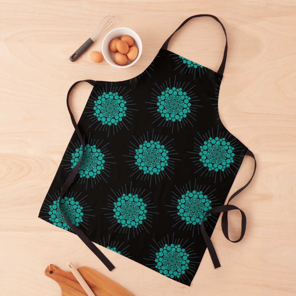 Teal Bubble Sun Abstract Apron