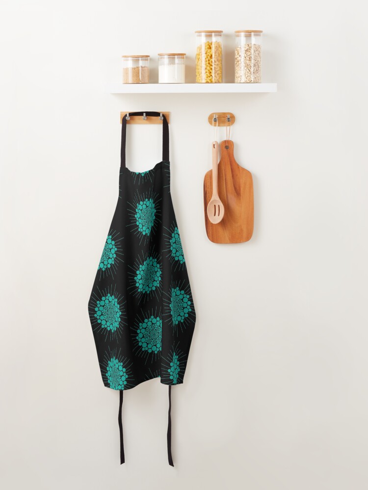 Alternate view of Teal Bubble Sun Abstract Apron