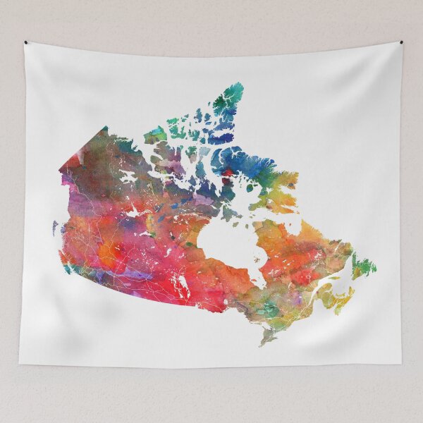 Item preview, Canada Map Watercolor by Zouzounio Art designed and sold by zouzounioart.