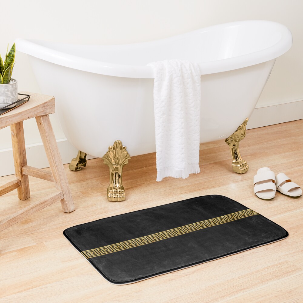 Gold Greek Key Bath Mat