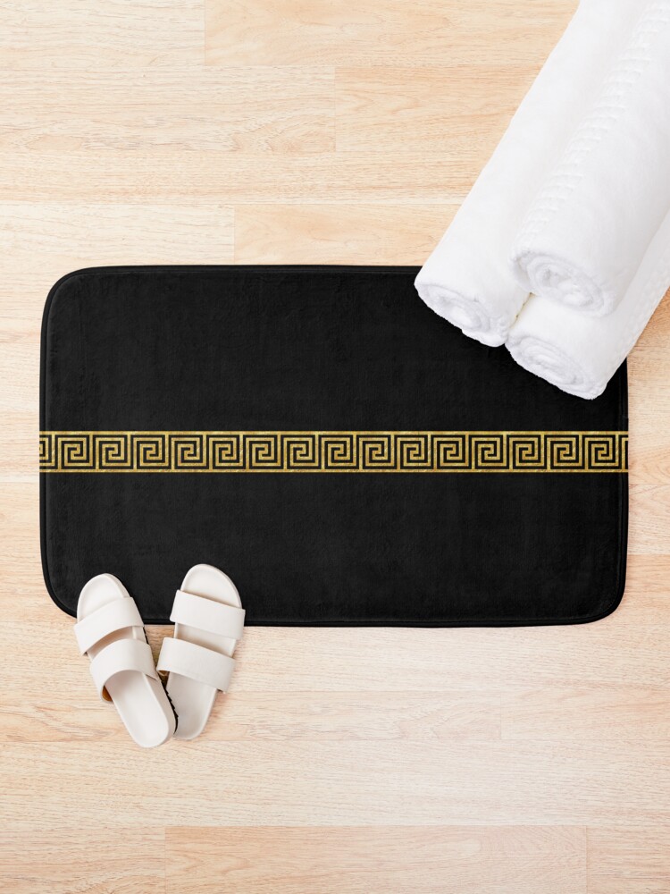 Alternate view of Gold Greek Key Bath Mat
